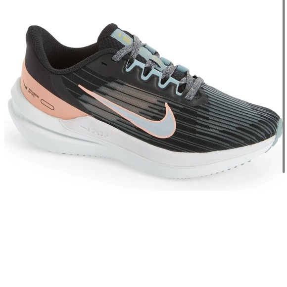 Womens New Nike Air Winflo 9 Running Shoe Black Light Madder Root - Picture 1 of 11